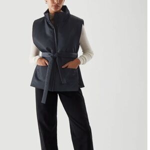 COS High Neck Padded Open Sides Vest with Belt